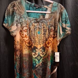 B.L.E.U. Women's Vibrant Multicolor Blouse